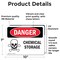 Signmission Chemical Storage Danger Sign, Vinyl Decal, 10in W x 7in L, 2PK OS-2PACK-DS-D-710-L-2048 - alternate 3